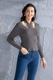 Halter Neck Long Sleeve Sweater - Trendsi - Flyclothing LLC