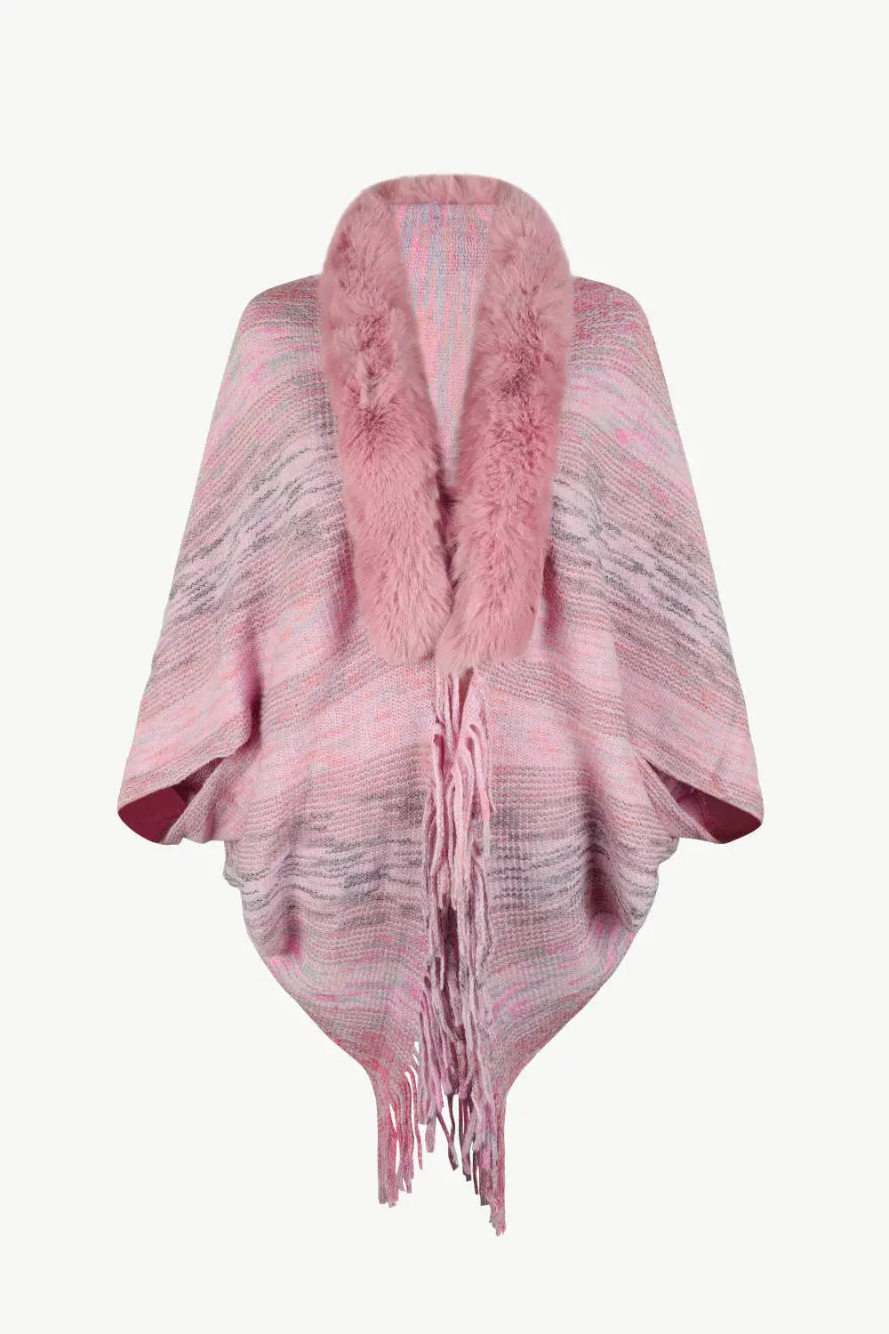 Open Front Fringe Hem Poncho - Trendsi - Flyclothing LLC