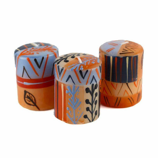 Hand Painted Candles in Uzushi Design (box of three) - Nobunto - Nobunto