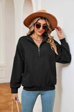 Half-Zip Dropped Shoulder Sweatshirt - Trendsi - Flyclothing LLC