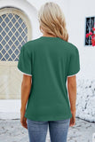 Round Neck Petal Sleeve T-Shirt - Trendsi