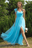Asymmetrical Ruched Slit Dress - Trendsi - Flyclothing LLC