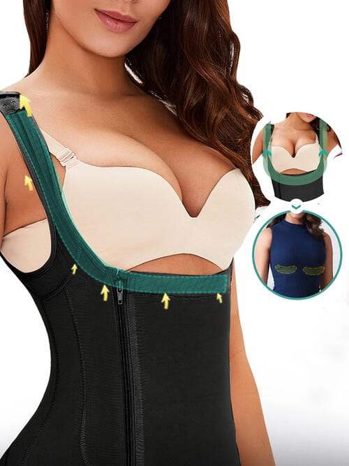 Full Size Side Zip Up Wide Strap Shapewear - Trendsi - Flyclothing LLC