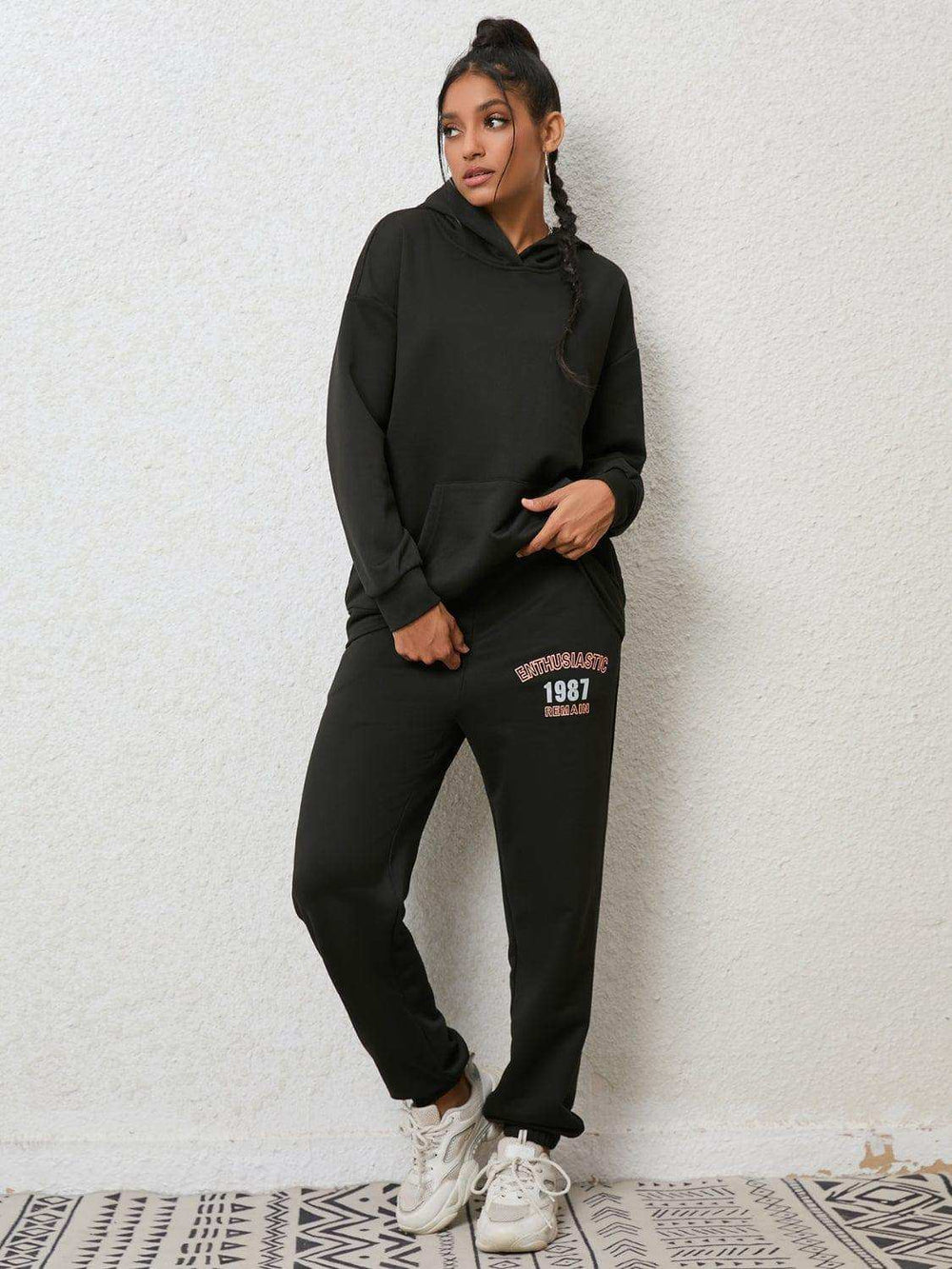Graphic Hoodie and Sweatpants Set - Trendsi - Flyclothing LLC