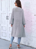Open Front Longline Cardigan with Pockets - Trendsi - Flyclothing LLC