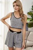 Heathered Contrast Trim Lounge Set - Trendsi - Flyclothing LLC
