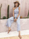 Printed Single Shoulder Sleeveless Jumpsuit - Trendsi - Flyclothing LLC