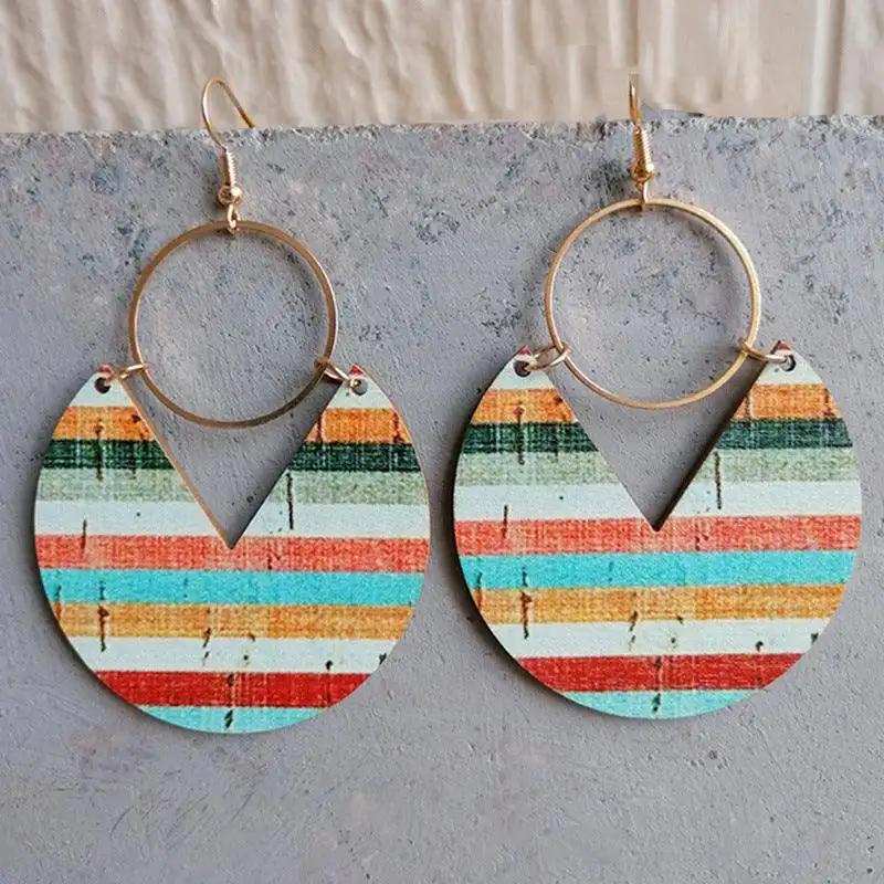 Ms.Pac-Man Shape Wooden Dangle Earrings - Trendsi - Flyclothing LLC