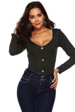 Button Detail Bodysuit - Trendsi - Flyclothing LLC