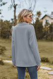 Collared Neck Cable-Knit Long Sleeve Blouse - Trendsi - Flyclothing LLC