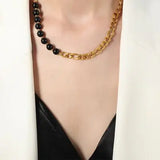 Bead Detail Chunky Chain Necklace - Trendsi - Flyclothing LLC