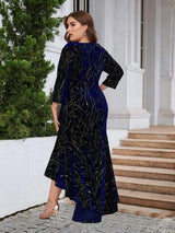 Plus Size Ruffle Hem High-Low Dress - Trendsi - Flyclothing LLC
