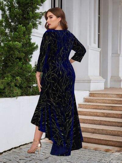 Plus Size Ruffle Hem High-Low Dress - Trendsi - Flyclothing LLC