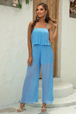 Spaghetti Strap Wide Leg Jumpsuit - Trendsi