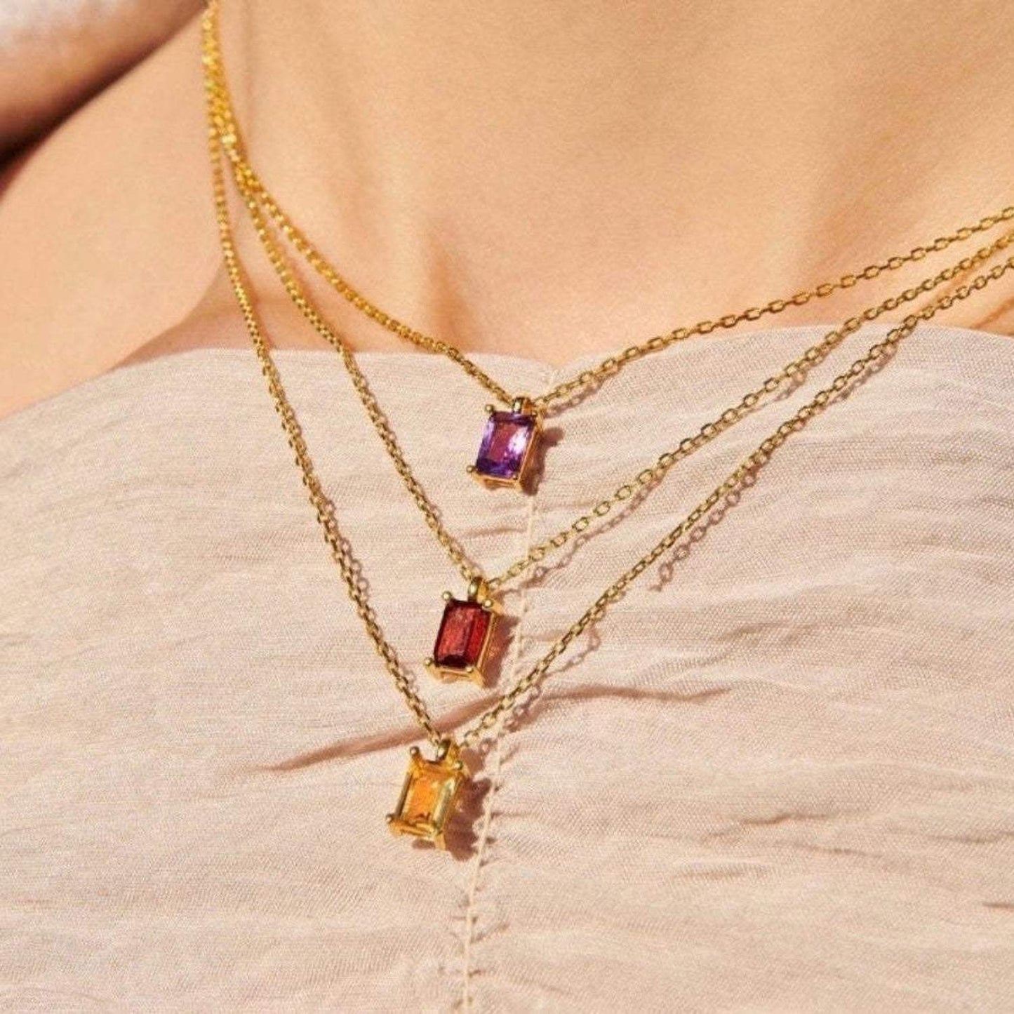 Titanium Steel Inlaid Zircon Pendant Necklace - Trendsi - Flyclothing LLC