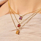 Titanium Steel Inlaid Zircon Pendant Necklace - Trendsi - Flyclothing LLC