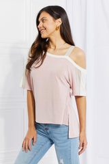 Andree by Unit Full Size Something Simple Cold Shoulder Tee - Trendsi