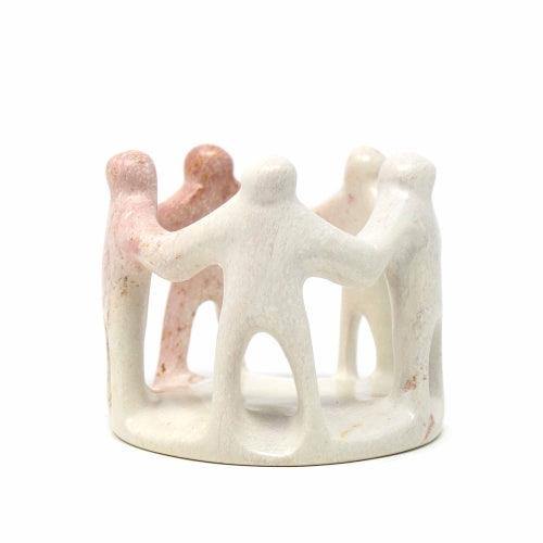 Natural Soapstone Circle of Friends Sculpture - Smolart