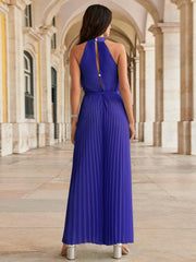 Cutout Tied Pleated Sleeveless Jumpsuit - Trendsi