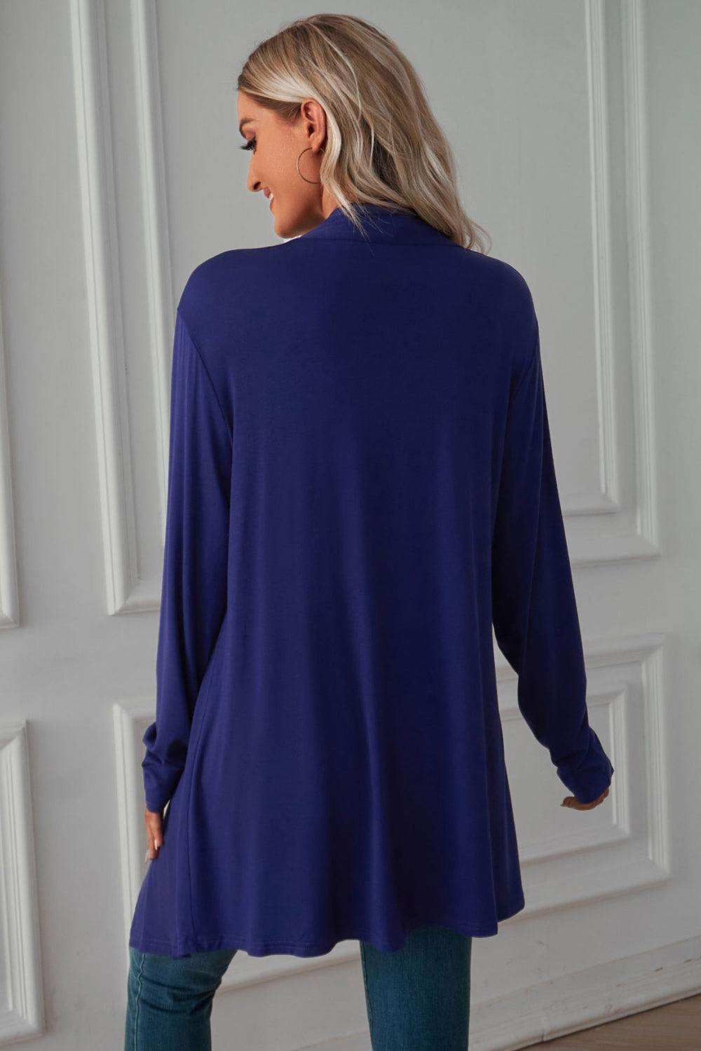 Open Front Long Sleeve Cardigan - Trendsi - Flyclothing LLC