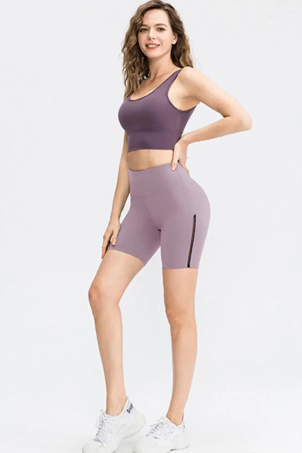 Wide Waistband Sports Shorts - Trendsi - Flyclothing LLC