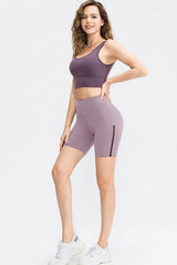 Wide Waistband Sports Shorts - Trendsi - Flyclothing LLC