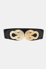 Twisted Alloy Buckle Wide Belt - Trendsi - Flyclothing LLC