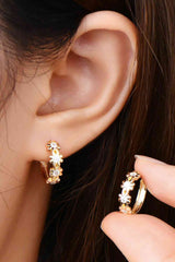 Moissanite 925 Sterling Silver Huggie Earrings - Trendsi - Flyclothing LLC