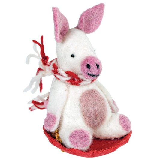 Piggles the Pig Felt Ornament - Wild Woolies (H) - Flyclothing LLC