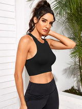 Cropped Round Neck Sports Tank Top - Trendsi - Flyclothing LLC