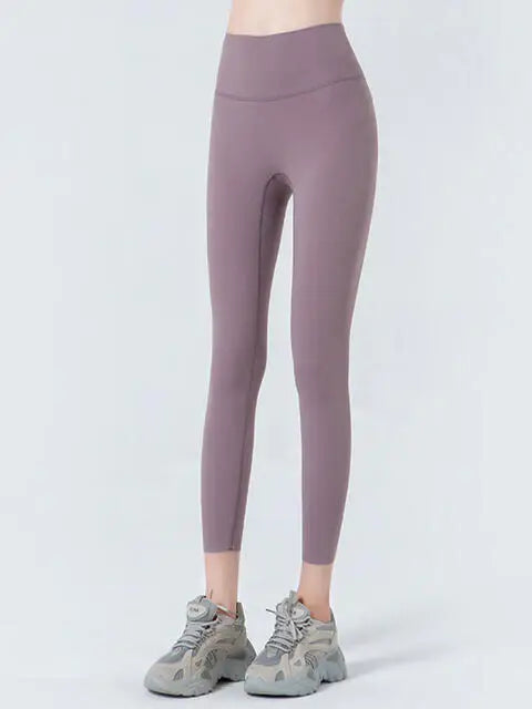 Wide Waistband Cropped Sports Leggings - Trendsi - Flyclothing LLC