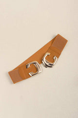 Zinc Alloy Buckle Elastic Wide Belt - Trendsi - Flyclothing LLC