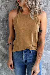 Curved Hem Grecian Tank Top - Trendsi