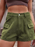 High Waist Denim Shorts with Pockets - Trendsi - Flyclothing LLC