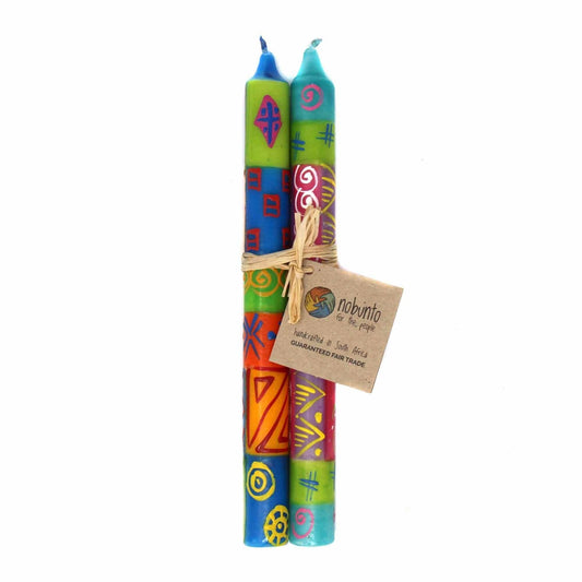 Hand-Painted Dinner Candles, Pair (Shahida Design) - Nobunto