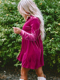 Collared Neck Buttoned Mini Dress - Trendsi - Flyclothing LLC