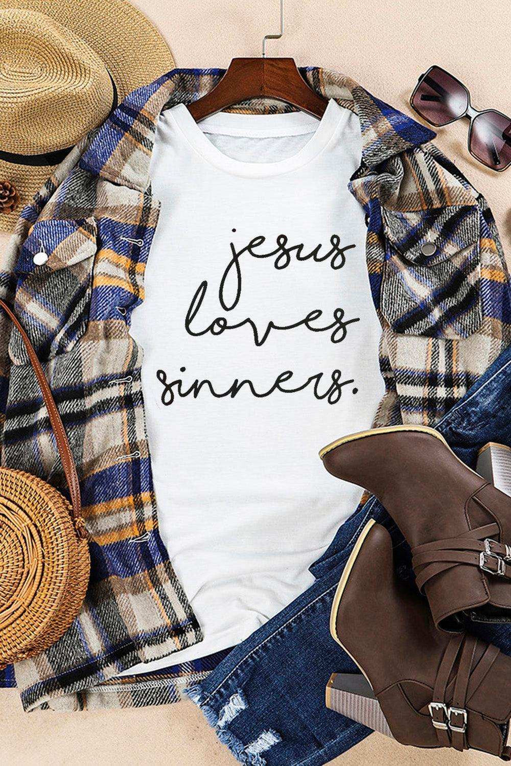 Letter Graphic Round Neck Short Sleeve T-Shirt - Trendsi - Flyclothing LLC