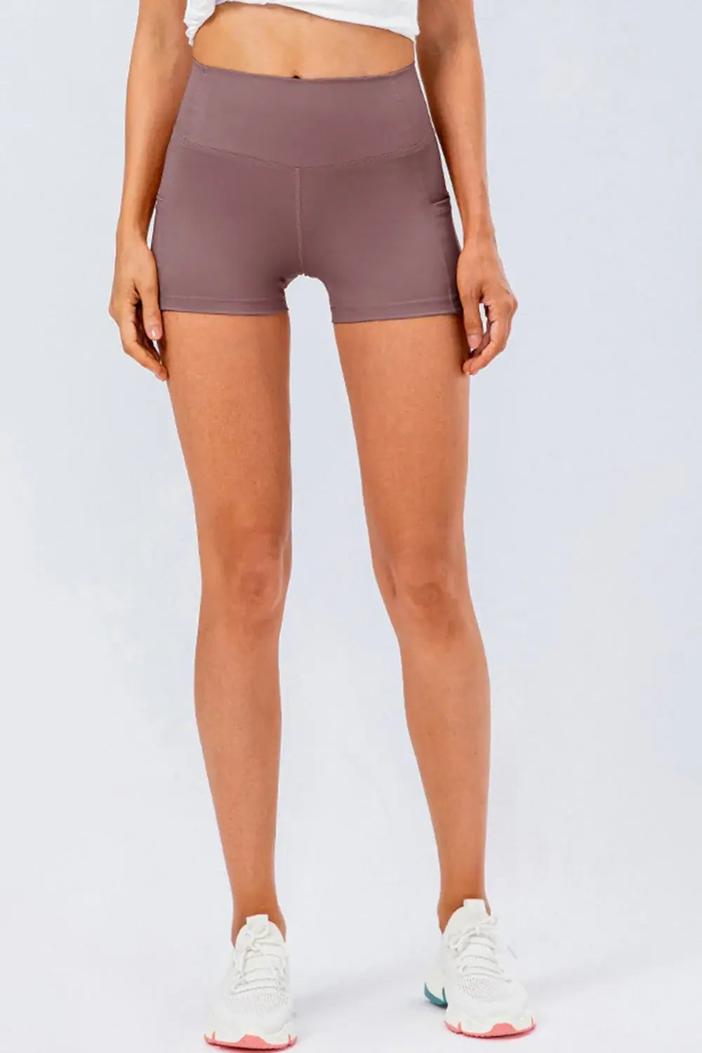 Slim Fit Wide Waistband Sports Shorts - Trendsi - Flyclothing LLC