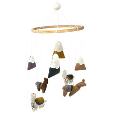 Hand Crafted Felt Little Llamas Mobile - Global Groove Direct