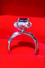 2 Carat Black Moissanite Floral Ring - Trendsi - Flyclothing LLC