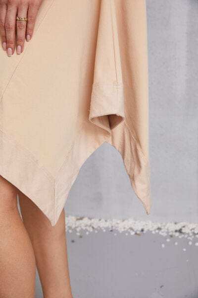 Half Button Handkerchief Hem Dress - Trendsi - Flyclothing LLC