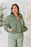 Heimish Full Size Zip Up Collared Neck Jacket - Trendsi