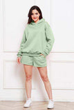 Drop Shoulder Long Sleeve Hoodie and Shorts Set - Trendsi - Flyclothing LLC