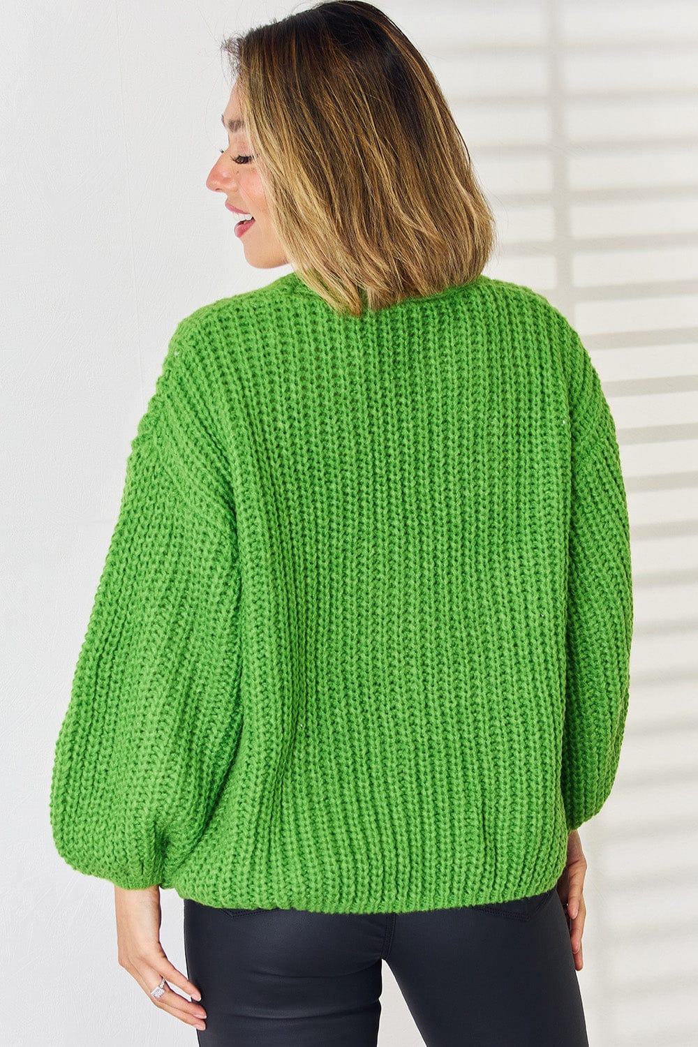 Pocketed Button Up Dropped Shoulder Cardigan - Trendsi