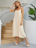 Ruffled V-Neck Midi Dress - Trendsi