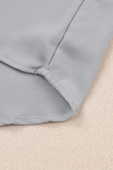 Gathered Detail Notched Neck Flutter Sleeve Top - Trendsi - Flyclothing LLC