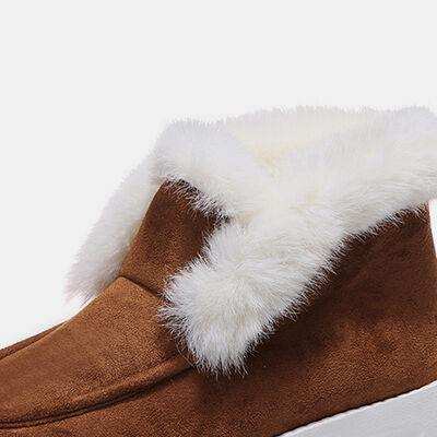 Furry Suede Snow Boots - Trendsi - Flyclothing LLC
