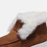 Furry Suede Snow Boots - Trendsi