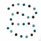 Hand Crafted Felt from Nepal: Pom Pom Garlands, Grey/Blue - Global Groove Direct