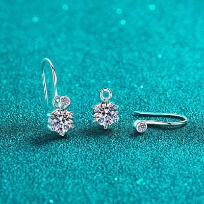 2 Carat Moissanite 925 Sterling Silver Earrings - Trendsi - Flyclothing LLC